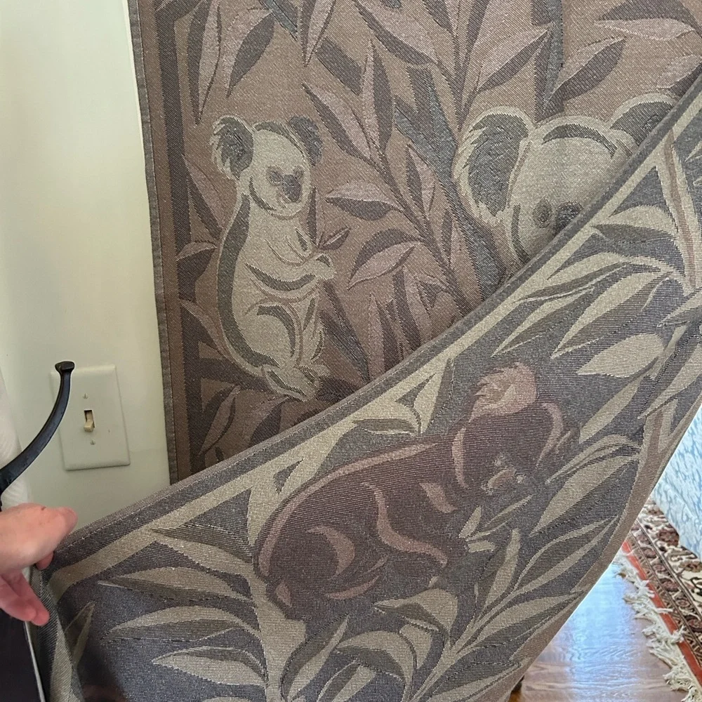 Koalas in Gum Tree Queen + Joey Loom Weave Organic Cotton 84” 2 Side Khaki